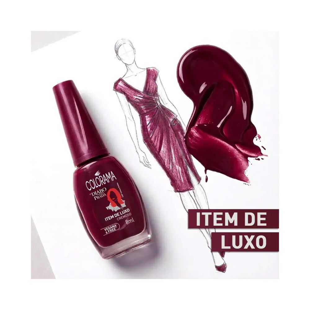 Frasco de Esmalte Colorama O Diabo Veste Prada Item de Luxo em fundo branco